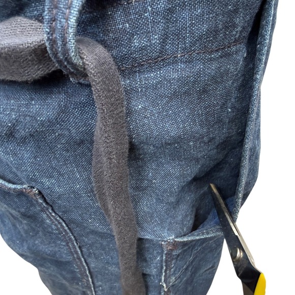 45R 45rpm Studio Japan Indigo 100% Linen Pinafore Wrap Dress Blue Size 0 / XS - Picture 5 of 14